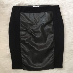 Bailey 44 Faux Leather Panel Knit Skirt